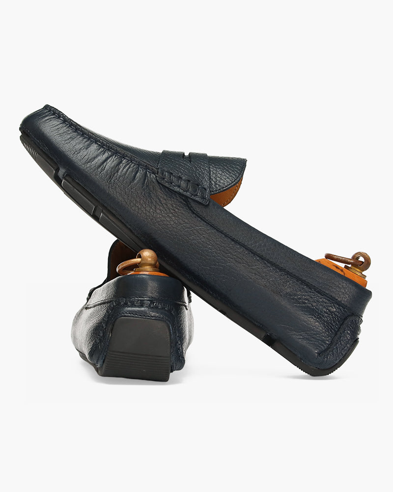 Mocassin Driver Cady Bleu Grainé