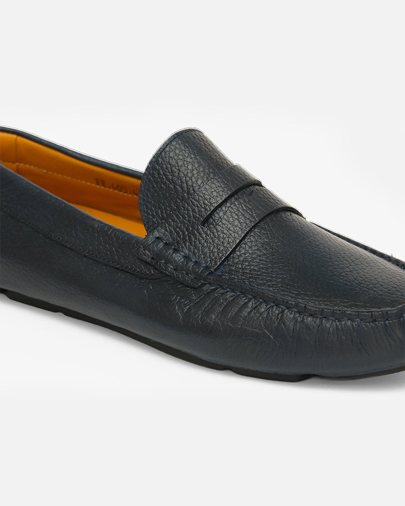 Mocassin Driver Cady Bleu Grainé