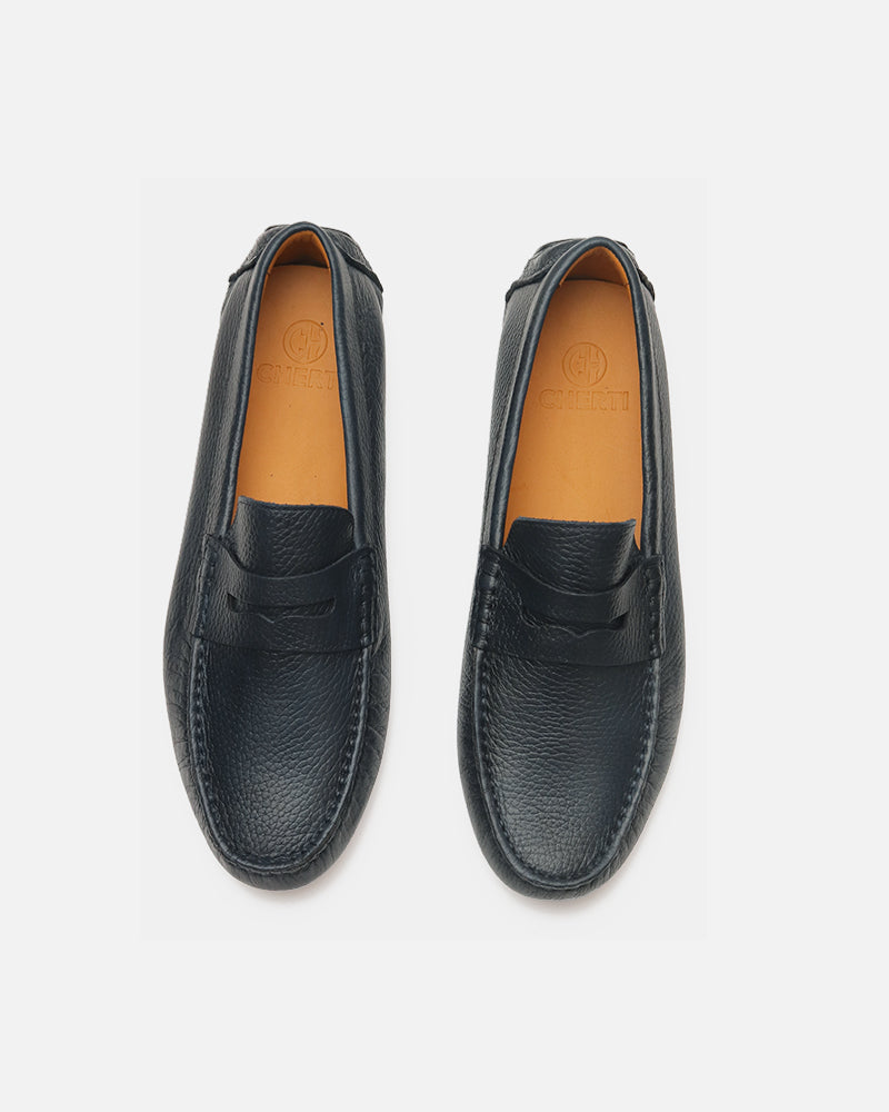 Mocassin Driver Cady Bleu Grainé