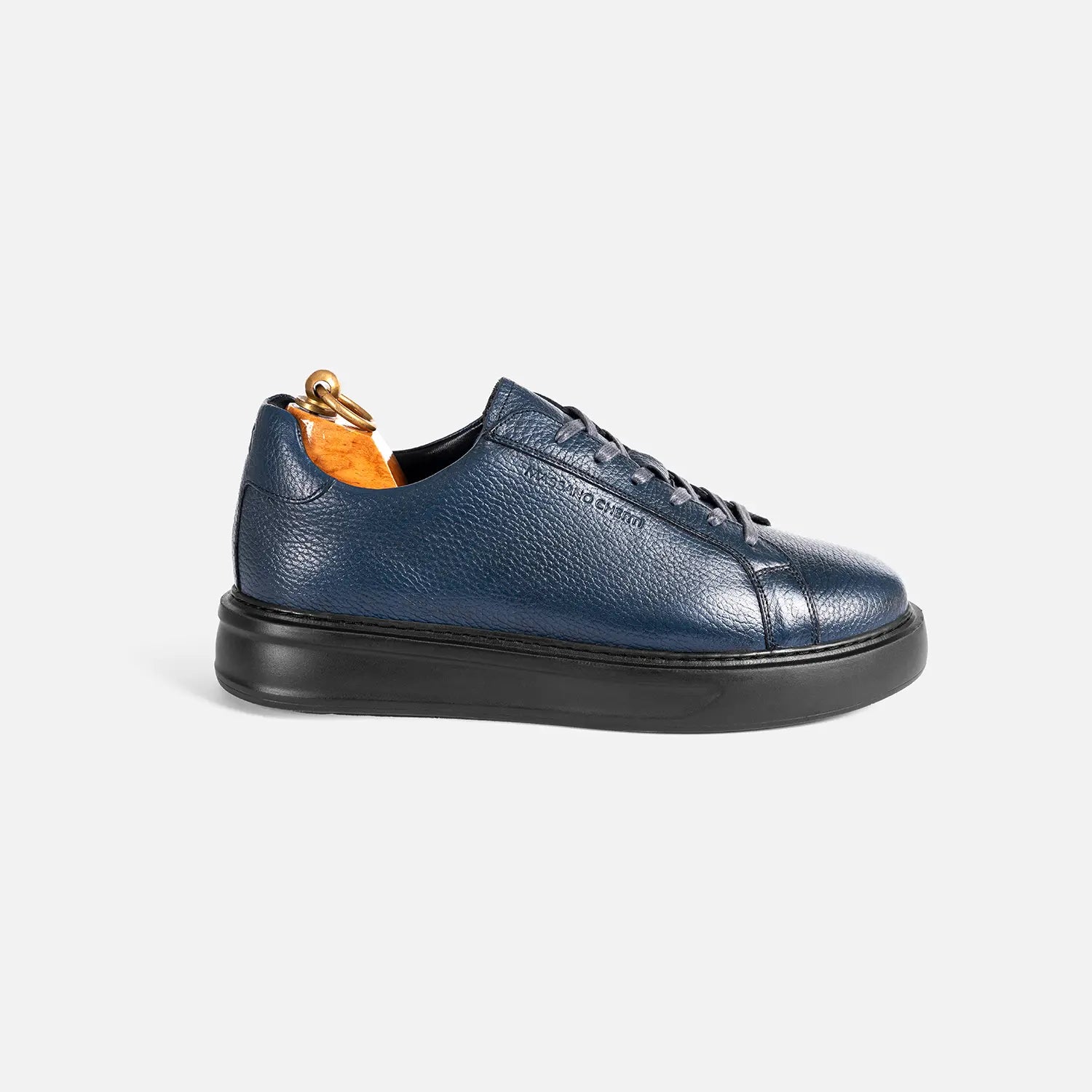 Basket à lacets Tomasso 1090 Cuir Grainé Bleu