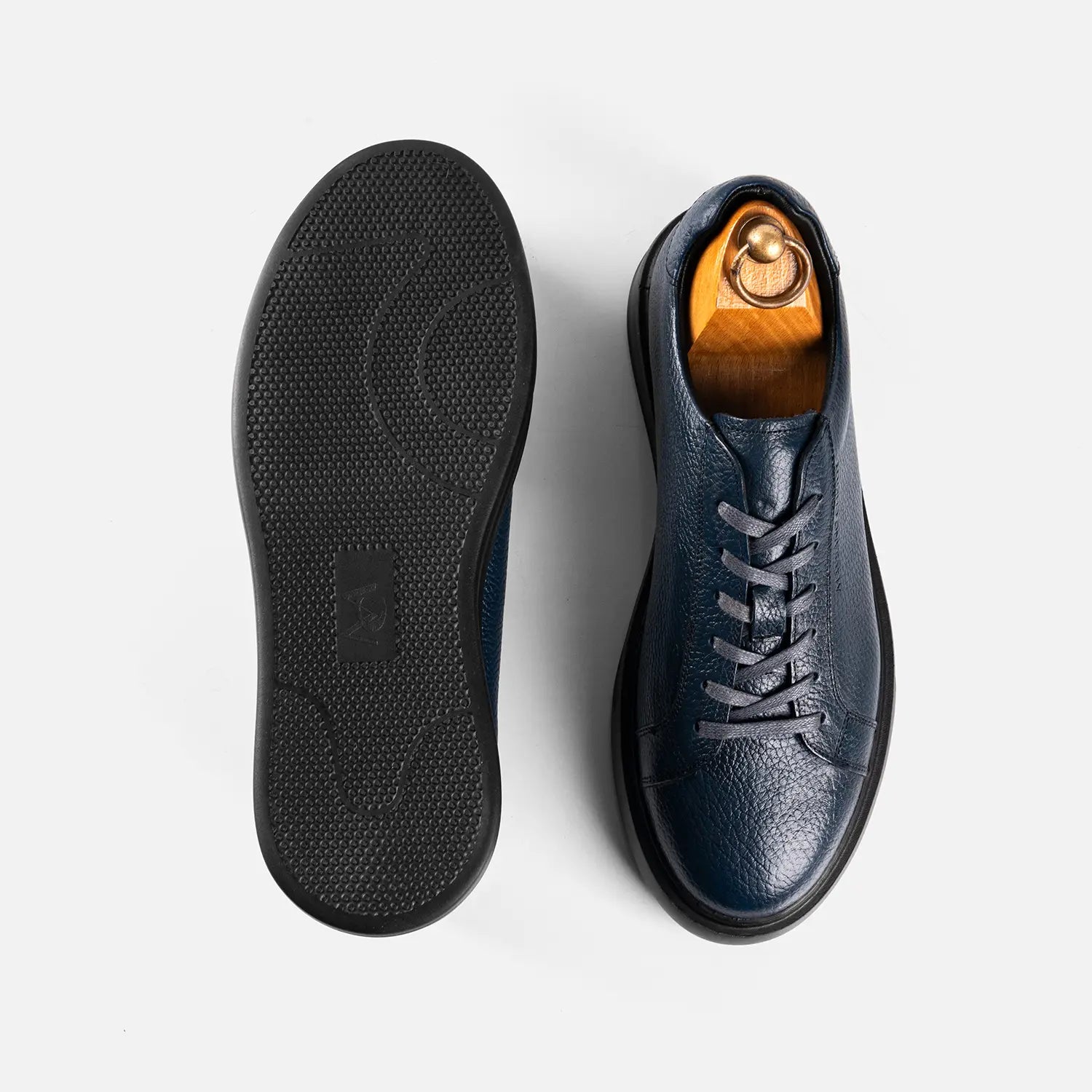 Basket à lacets Tomasso 1090 Cuir Grainé Bleu