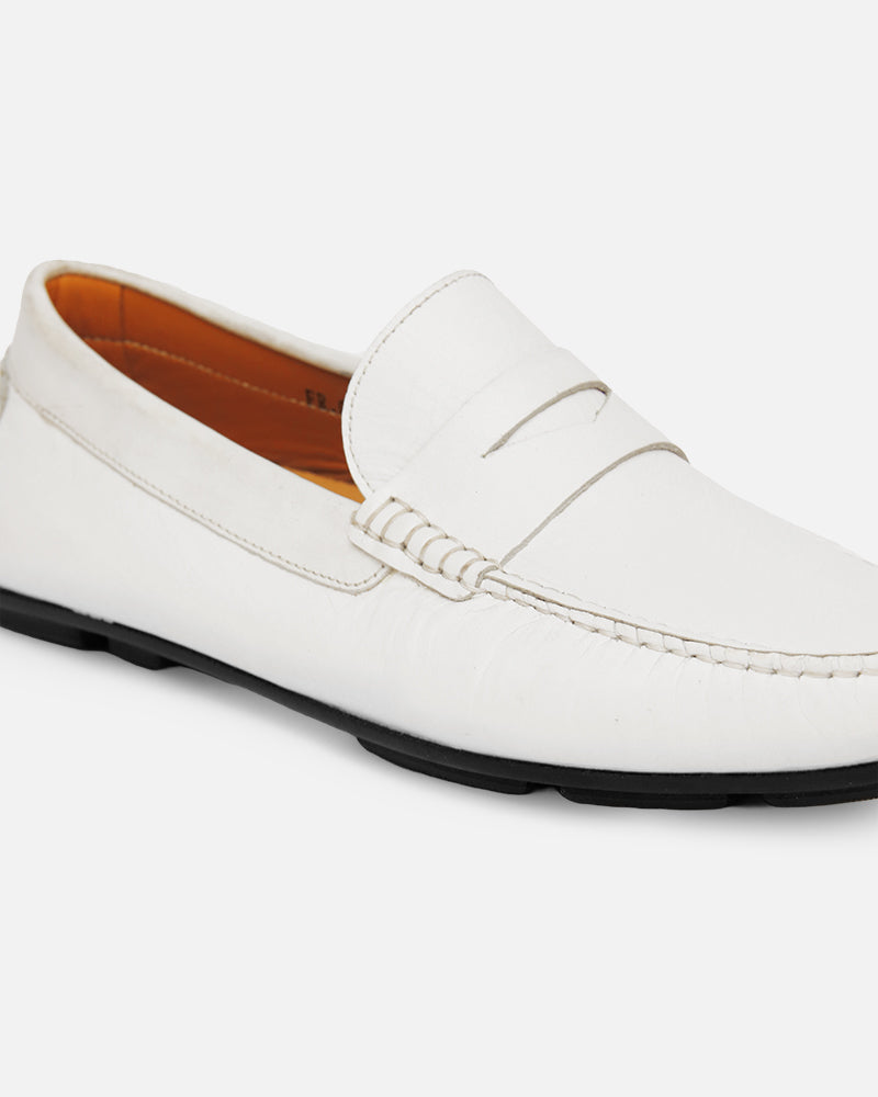 Mocassin city Carel Blanc lisse