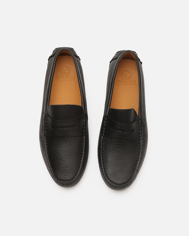 Mocassin Driver Cady Noir Grainé