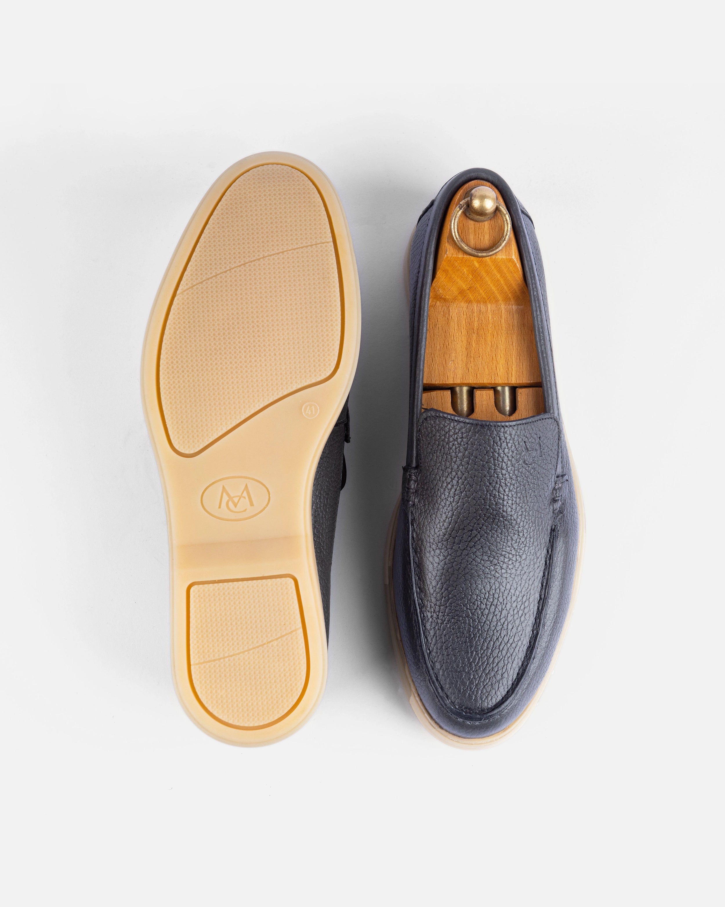 Mocassin City Walk Cuire Grainé Gris